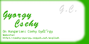 gyorgy csehy business card